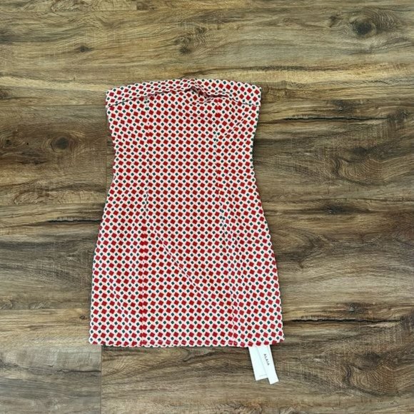 BOUTIQUE Alaia Retro Strapless Geometric Print Mini Dress Size XS NWT - Picture 3 of 13